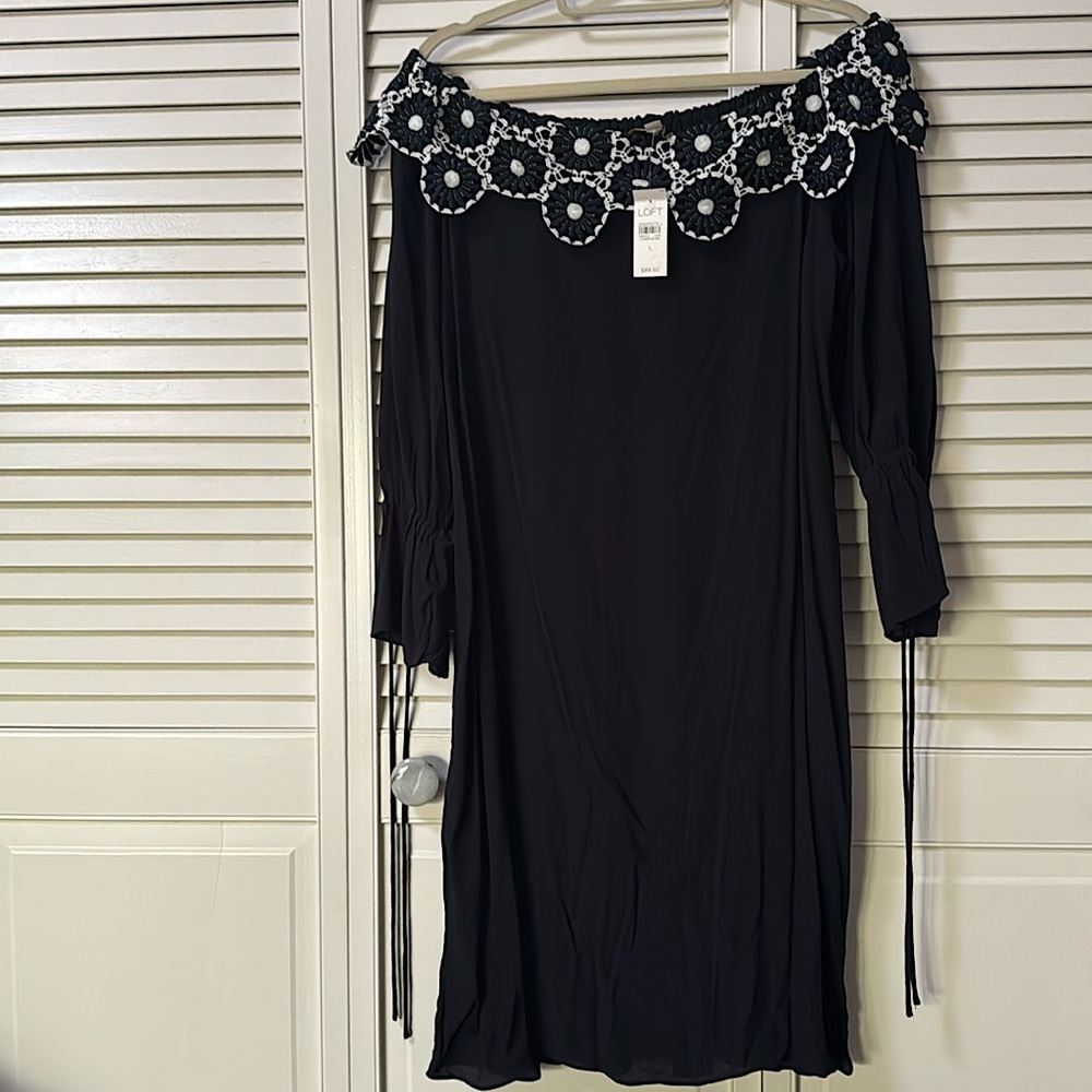 NWT LOFT Navy Dress